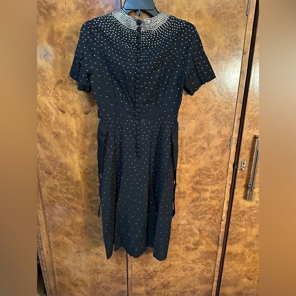 Elegant Vintage NYC Black Studded Dress - Picture 11 of 13